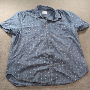 Lucky Brand Men's Slim Fit Saturday Stretch Blue Button Floral  Down Shirt Large